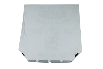 White pizza box isolated on white background