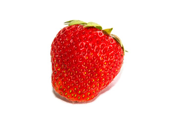 Isolated on white background closeup of strawberries