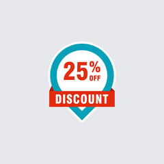 25 discount, Sales Vector badges for Labels, , Stickers, Banners, Tags, Web Stickers, New offer. Discount origami sign banner