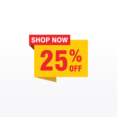 25 discount, Sales Vector badges for Labels, , Stickers, Banners, Tags, Web Stickers, New offer. Discount origami sign banner
