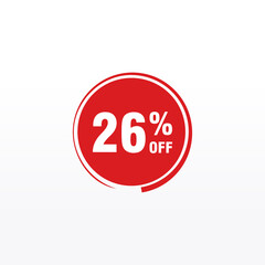 26 discount, Sales Vector badges for Labels, , Stickers, Banners, Tags, Web Stickers, New offer. Discount origami sign banner