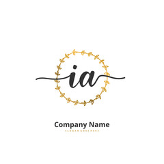 I A IA Initial handwriting and signature logo design with circle. Beautiful design handwritten logo for fashion, team, wedding, luxury logo.