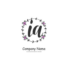 I A IA Initial handwriting and signature logo design with circle. Beautiful design handwritten logo for fashion, team, wedding, luxury logo.