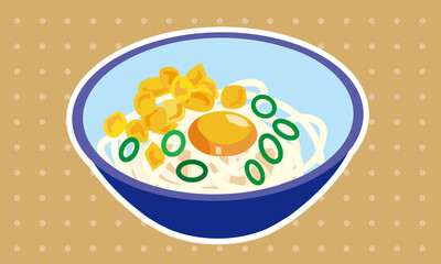 Japanese style warm Kamatama udon