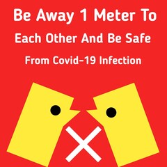Be away be safe texture Image for awareness about coronavirus 
