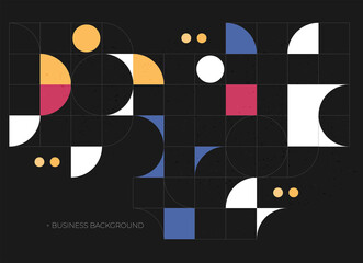 Flat vector. Minimal geometric background. Dynamic shapes composition. Eps10 vector.