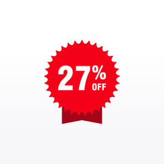 27 discount, Sales Vector badges for Labels, , Stickers, Banners, Tags, Web Stickers, New offer. Discount origami sign banner