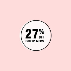 27 discount, Sales Vector badges for Labels, , Stickers, Banners, Tags, Web Stickers, New offer. Discount origami sign banner