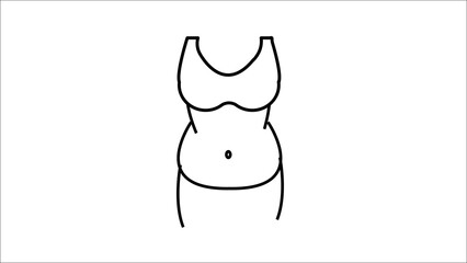 Fat women in a sport uniform. Concept of weight