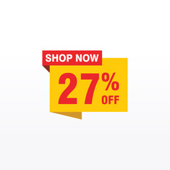 27 discount, Sales Vector badges for Labels, , Stickers, Banners, Tags, Web Stickers, New offer. Discount origami sign banner