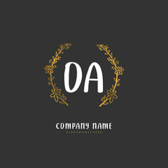 O A OA Initial handwriting and signature logo design with circle. Beautiful design handwritten logo for fashion, team, wedding, luxury logo.