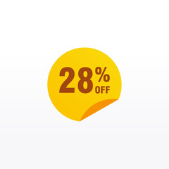 28 discount, Sales Vector badges for Labels, , Stickers, Banners, Tags, Web Stickers, New offer. Discount origami sign banner