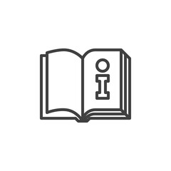 Manual book line icon. linear style sign for mobile concept and web design. Info guide book outline vector icon. Symbol, logo illustration. Vector graphics