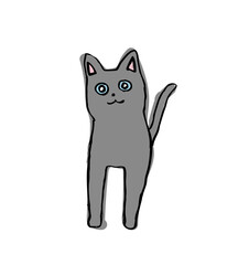Gray cat vector illustration