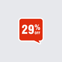29 discount, Sales Vector badges for Labels, , Stickers, Banners, Tags, Web Stickers, New offer. Discount origami sign banner