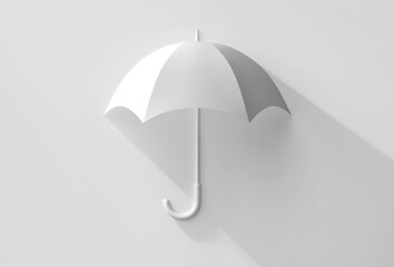 White umbrella with shadow. Safety concept