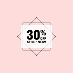 30 discount, Sales Vector badges for Labels, , Stickers, Banners, Tags, Web Stickers, New offer. Discount origami sign banner