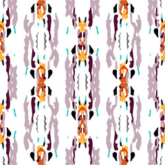 Hand Drawn, Paint Texture. Shibori Ornament. 