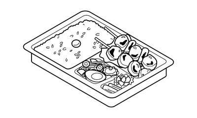 Japanese Yakitori bento on the market