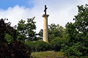 viewpoint and memorial of the Mniszek Cross, Vranov, South Moravia, Czech Republic