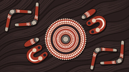 Aboriginal dot art vector painting