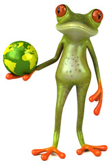 Fototapeta na wymiar Fun frog - 3D Illustration