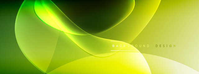 Vector abstract background - liquid bubble shapes on fluid gradient with shadows and light effects. Shiny design template for text