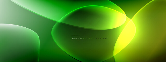 Vector abstract background - liquid bubble shapes on fluid gradient with shadows and light effects. Shiny design template for text
