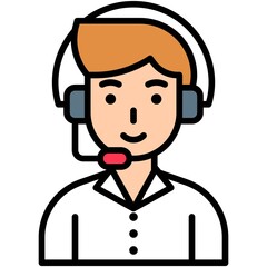 Man operator, Telecommuting or  remote work icon