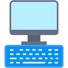 Computer and keyboard, Telecommuting or  remote work icon