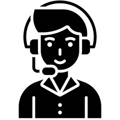 Man operator, Telecommuting or  remote work icon