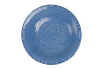 Top view of blank dish, ceramic plate, isolated on a white background.