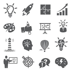 Idea icons on white background