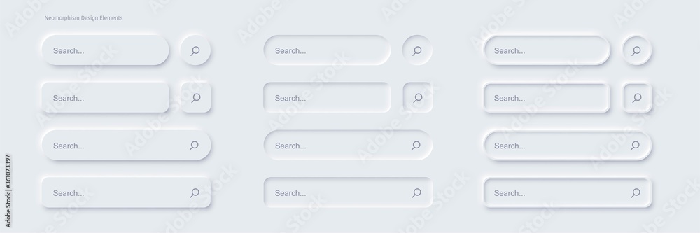 Fototapete set of search bar form templates of neomorphic interface