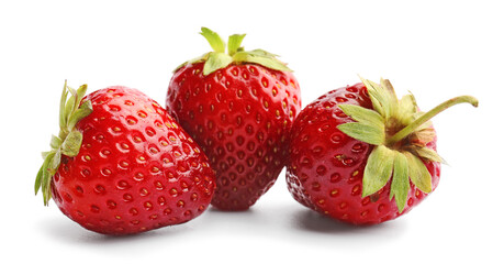 Fresh ripe strawberry on white background