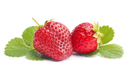 Fresh ripe strawberry on white background