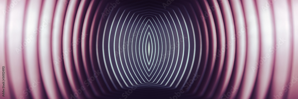 Poster Beautiful abstract gray tunnel with color light on a background.