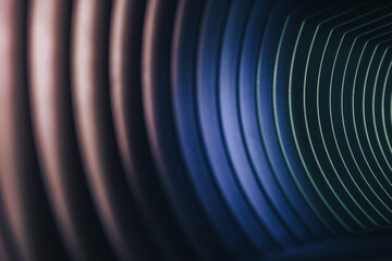 Beautiful abstract gray tunnel with color light on a background.