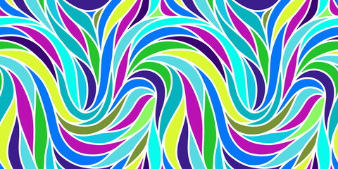 Fototapeta na wymiar Colorful seamless striped pattern. Wavy stylish abstract background.