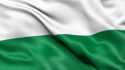 Flag of Pando waving in the wind. 3D illustration.