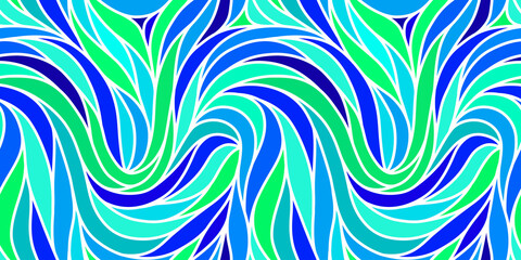 Colorful seamless striped pattern. Wavy stylish abstract background.