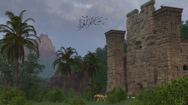 Ruinas Aztecas en la jungla