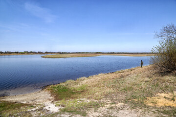 Spring landscape in the southwestern region of Belarus near the city of Mazyr in the Pripyat river valley.