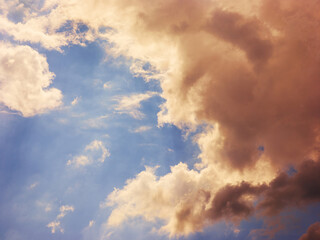 Evening stormy sky. Nature background