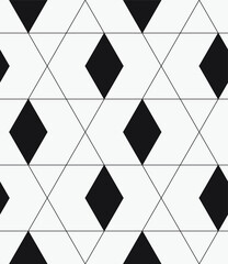  Vector seamless pattern. Repeating geometric tiles with a grid of rhombuses.