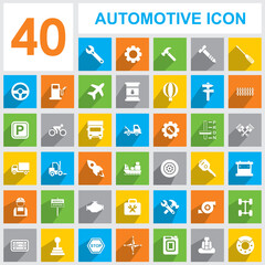 automotive set icon, Automotive icon vector