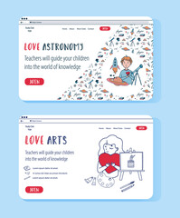 Creative Arts and Astrophysics for kids science club. Vector