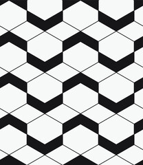  Vector seamless pattern. Modern stylish texture. Repeating geometric hexagons.