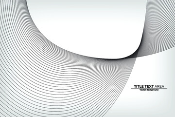 Abstract Modern Line, Wave Designed On White Background With Title Text Area, Black And White