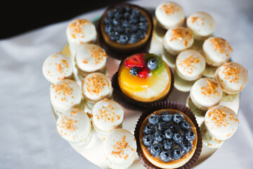 Buffet with a variety of delicious sweets, food ideas, celebration